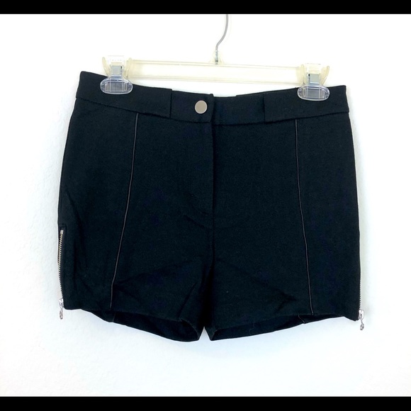 T by ALEXANDER WANG Womens Black Shorts With Side Zippers Size XS - Picture 1 of 4